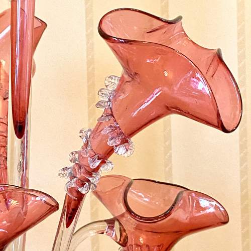 Decorative Victorian Cranberry Glass Epergne image-4