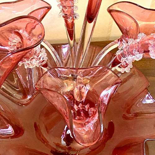 Decorative Victorian Cranberry Glass Epergne image-6