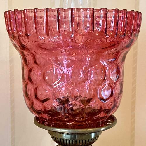 Victorian Cranberry Glass Oil Lamp image-5