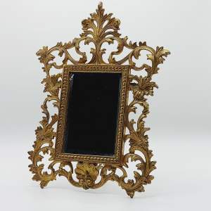 Elegant Antique Cast Metal Gilded Table Mirror