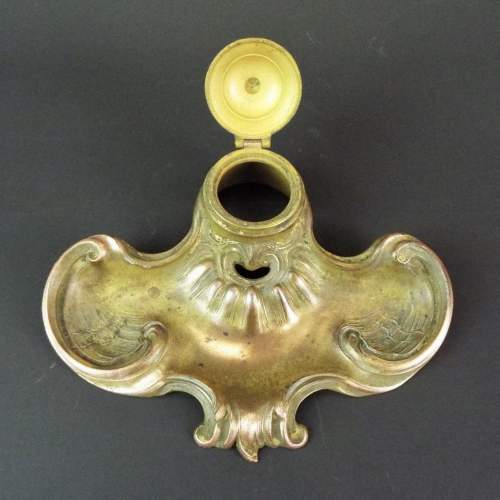 Brass Art Nouveau Italian style Inkwell image-2