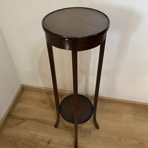 Two Tier Mahogany Plant Stand image-1