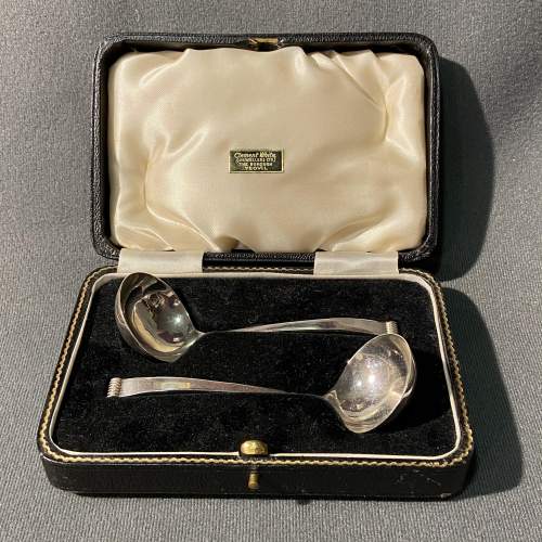 20th Century Boxed Pair of Silver Ladles image-1