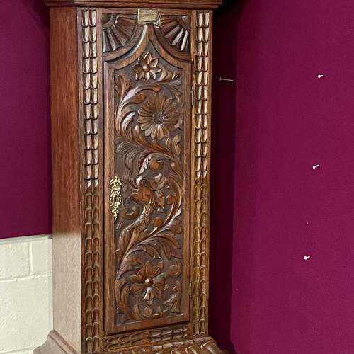 Early 20th Century Carved Oak 8 Day Longcase Clock image-2