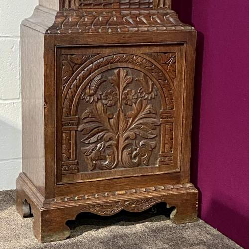 Early 20th Century Carved Oak 8 Day Longcase Clock image-3