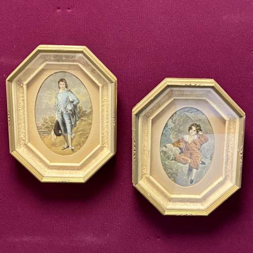Pair of Small Framed Portraits of Famous Paintings of Boys image-1