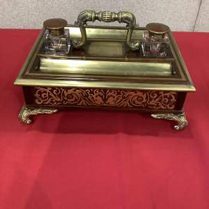 Regency Brass Inlaid Rosewood Desk Companion