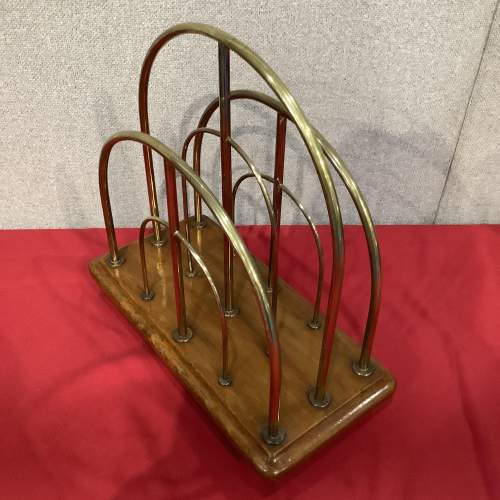 Oak and Brass Paper Rack image-3