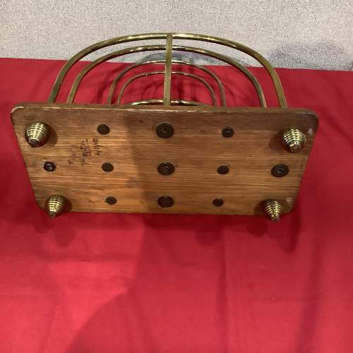 Oak and Brass Paper Rack image-4