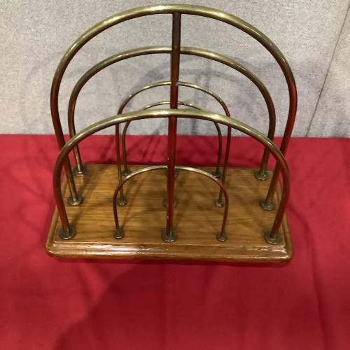 Oak and Brass Paper Rack image-5