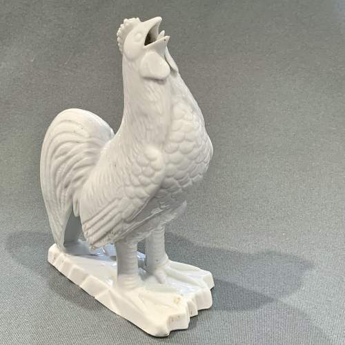 Rare Chinese Blanc De Chine Porcelain Cockerel Figure image-1