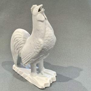 Rare Chinese Blanc De Chine Porcelain Cockerel Figure
