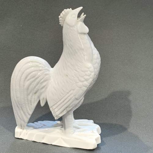 Rare Chinese Blanc De Chine Porcelain Cockerel Figure image-2