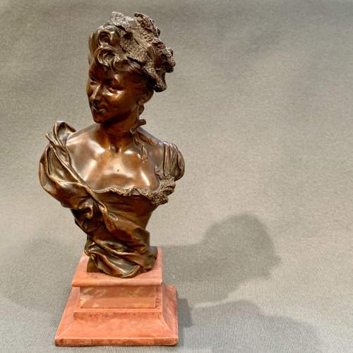 Late 19th - Early 20th Century H E Allouard Bronze Bust image-1
