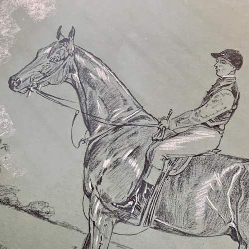 20th Century Terry Shelbourne Sketch of a Racehorse image-2