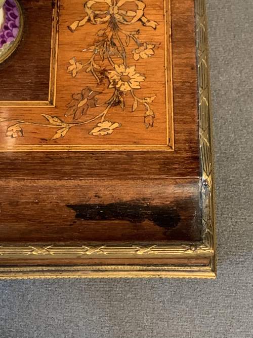A Late 19th Century French Rosewood And Marquetry Inkstand image-4