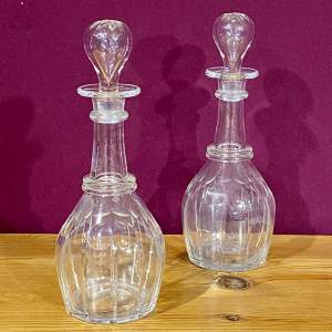 Pair of Victorian Cut Glass Decanters With Stoppers