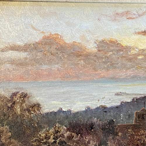 Sidney Pike Evening Over Hastings Oil on Board Painting image-3