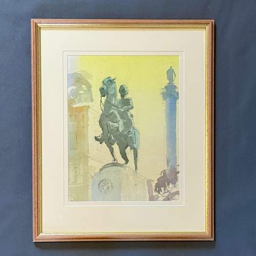 John Baston Watercolour Painting of Trafalgar Square image-1