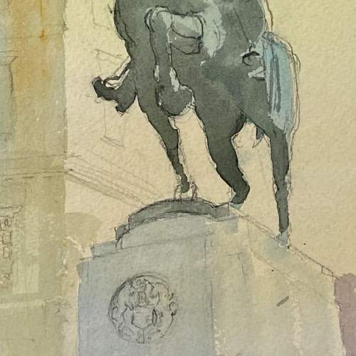 John Baston Watercolour Painting of Trafalgar Square image-3