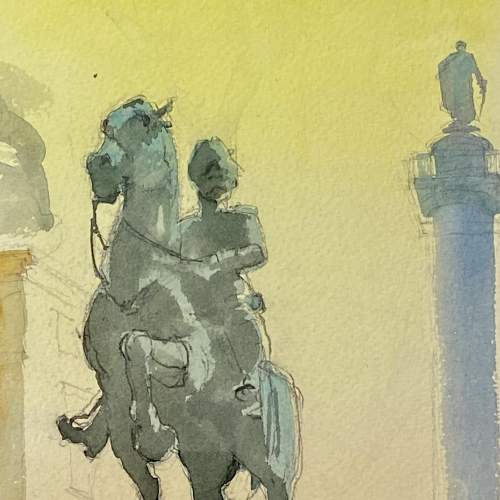 John Baston Watercolour Painting of Trafalgar Square image-2