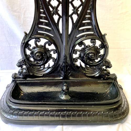 Black Painted Victorian Cast Iron Stick Umbrella Stand image-3