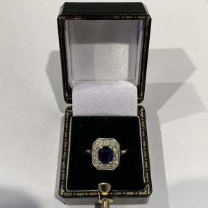 Art Deco Platinum Diamond And Sapphire Ring