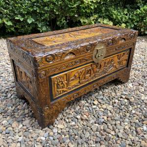 Small Oriental Camphor Wood Chest
