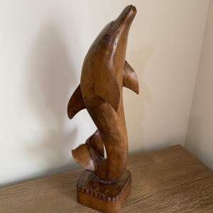 Hand Carved Oak Dolphin