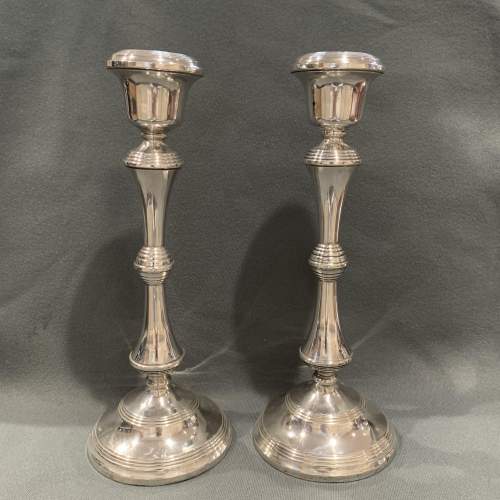 Pair Of 20th Century Silver Candlesticks image-1