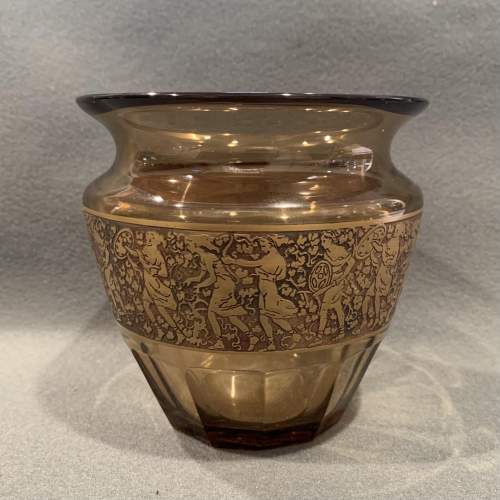 Moser Karlsbad Amber Glass Pot image-1