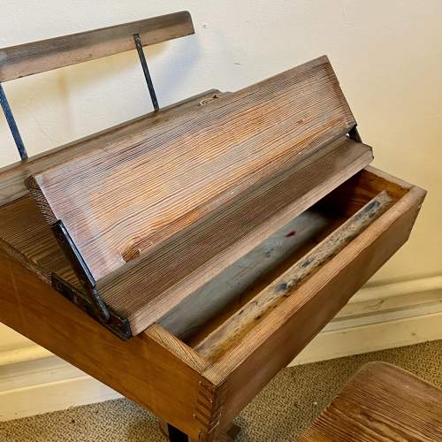 Early 20th Century Pitch Pine School Desk image-4