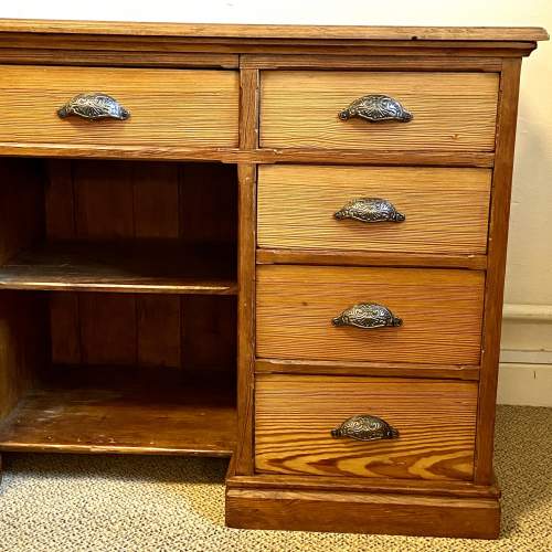 Late 19th Century Pitch Pine Knee Hole Desk image-6