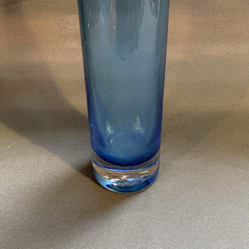 Blue Hand Blown Cylinder Vase image-2