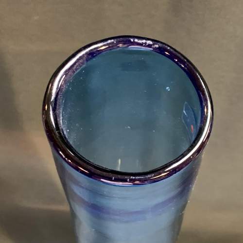 Blue Hand Blown Cylinder Vase image-4