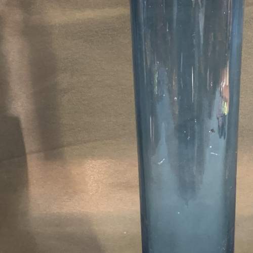 Blue Hand Blown Cylinder Vase image-3
