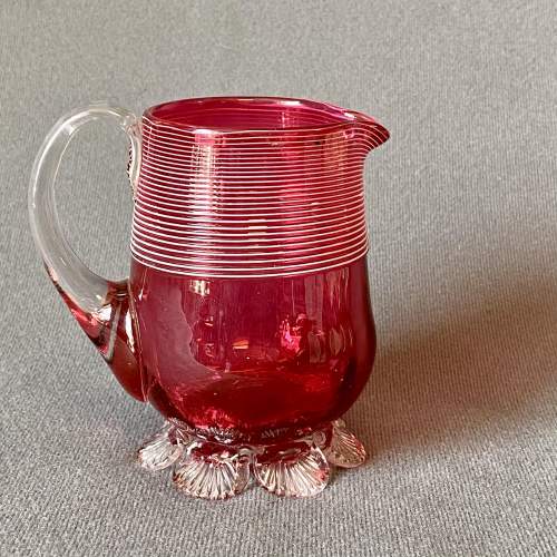 Early Victorian Cranberry Glass Jug image-1