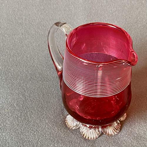 Early Victorian Cranberry Glass Jug image-2