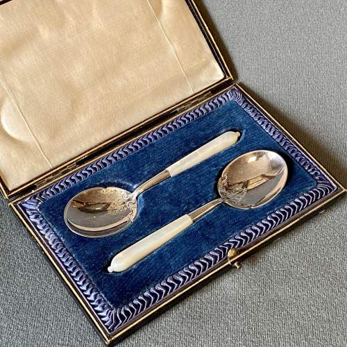 Cased Set of Edwardian Silver Jam Spoons image-1