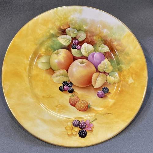 Hand Painted Keith Hancock Worcester Style Fruit Plate image-1