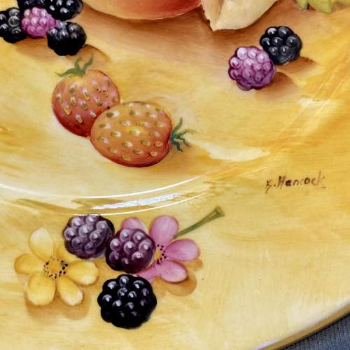 Hand Painted Keith Hancock Worcester Style Fruit Plate image-3