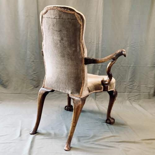 Beautifully Carved Victorian Upholstered Armchair image-4