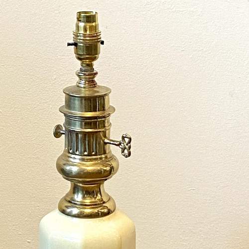 20th Century Cream Ceramic and Brass Lamp image-2