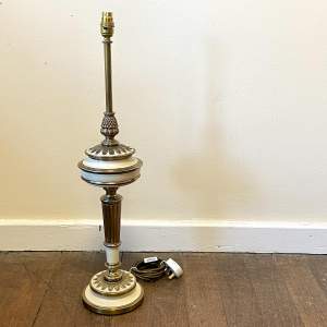 20th Century White and Brass Lamp