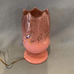 Vasart Glass Pink Tulip Lamp