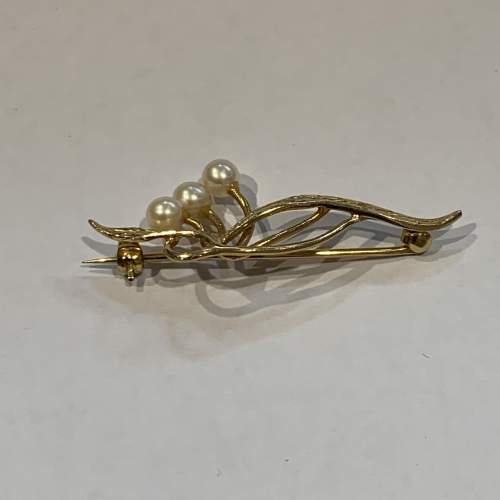 9ct Gold And Pearl Brooch image-3