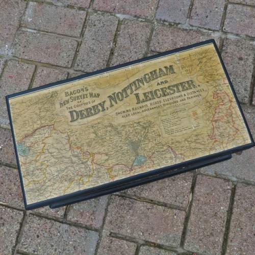 Vintage Pine Box Upcycled with Early 20th Century Map Fragments image-2