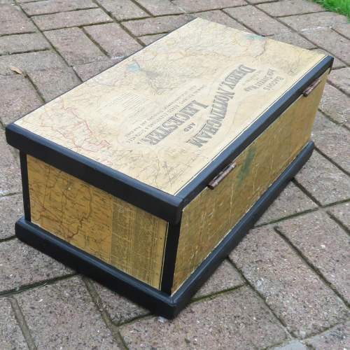 Vintage Pine Box Upcycled with Early 20th Century Map Fragments image-5