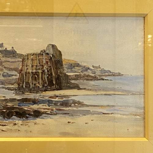 Late 19th Century Richard Wane Watercolour Coastal Scene image-3