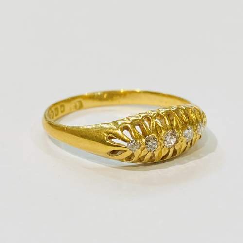 Victorian 18ct Gold Diamond Five Stone Ring image-1